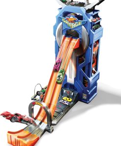 Hot Wheels Mega Garage Toy Car Track and Playset, Stores 35+ 1:64 Scale Vehicles