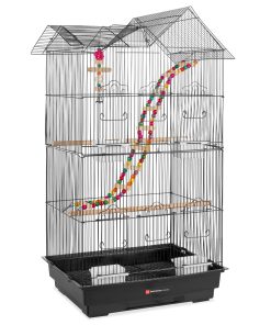 Best Choice Products 36in Indoor/Outdoor Iron Bird Cage for Parrot, Lovebird w/ Removable Tray, 4 Feeders, 2 Toys