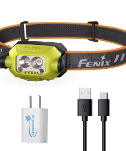 Fenix WH23R Gesture Sensing Industrial Headlamp with Spot and Flood Dual Beam, with a Lumintrail USB Wall Charger