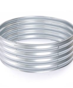 LuxenHome 36in Round Galvanized Steel Raised Garden Bed