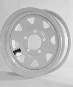 eCustomRim 15 x 5 in Trailer Wheel White Rim Spoke Style (5 Lug On 4.5