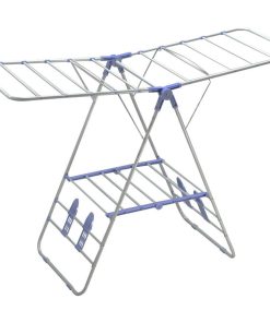 Home Basics Folding and Collapsible Indoor and Outdoors Clothes Drying Rack, Silver