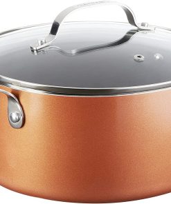 Gotham Steel Nonstick 5 Quart Stock Pot with Lid, Ultra Durable Mineral and Diamond Triple Coated Surface