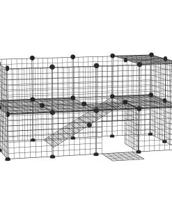 Pawhut 36 Panel Pet Playpen Small Animal Cage Metal Wire Indoor Outdoor Portable