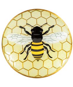 Evergreen 18 in. Bee Glass Bird Bath 2GB781ECM
