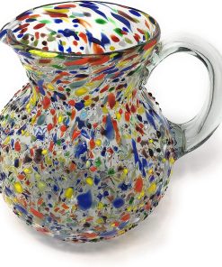 Hand Blown Glass Pitcher ?C Confetti Rock Design 84 oz.