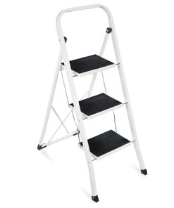 Best Choice Products 3-Step Steel Ladder, Folding Portable Step Stool w/ Non-Slip Feet, Rubber Pads, 330lb Capacity