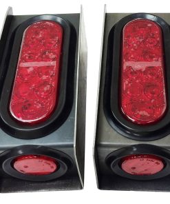 Set of 2 Steel Trailer Light Boxes w/6