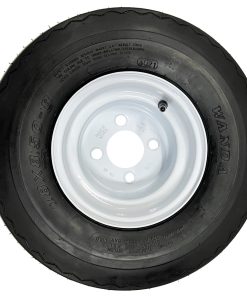 Pre-Mounted Golf Cart Tire On Rim 18 X 8.5 X 8 18X8.50-8 White 4 Lug Fits EZGO