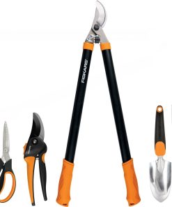 Fiskars Beginner 7 Pc Garden Tools Bundle, Steel, Orange and Black