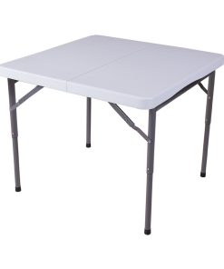 Plastic Development 844FIH Steel Frame Foldable 34-inch Vinyl Card Table, White