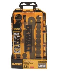 DEWALT Tough Box 23 pc. 1/2 Drive Impact Socket Set DWMT74739
