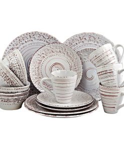 Elama Ocean Breeze 16-Piece Dinnerware Set, Cream