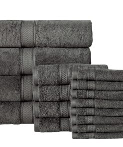 16PC Bath Towel Set (4 Bath, 4 Hand and 8 Wash) - Grey, Addy Home Best Value