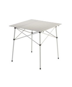 Coleman Compact 27.6" W x 27.6" L Roll-Top Aluminum Adult Camping Table, Silver