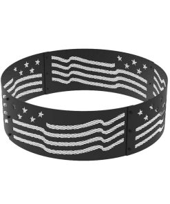 BLUE SKY OUTDOOR LIVING Decorative 36 in. x 12 in. Round Steel Wood Fire Pit Ring - Stars and Stripes FR361208SAB